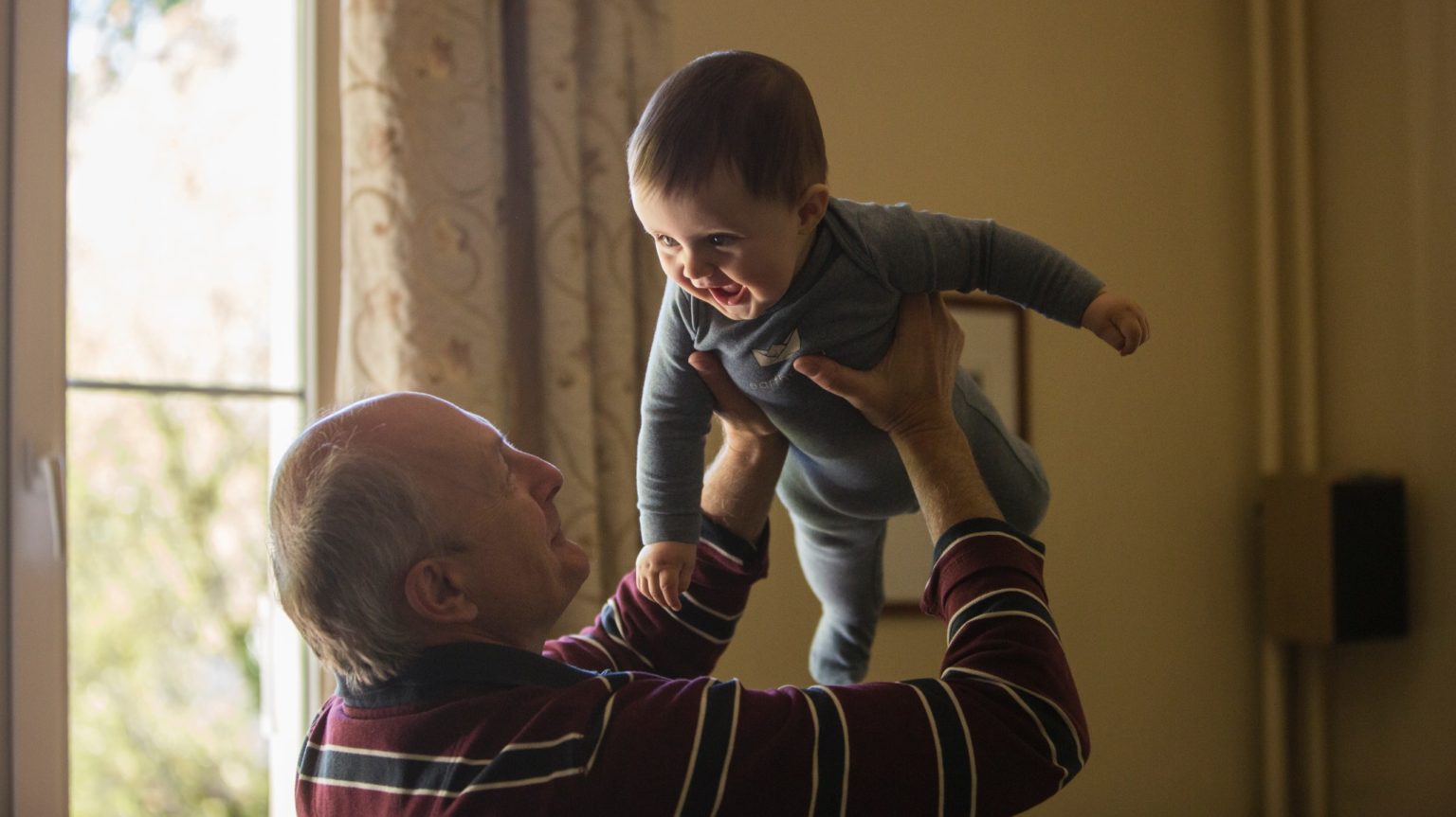 grandfather and baby